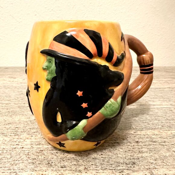 Halloween Susan Winget Witch Flying Wrap Around Coffee Mug Cup - Picture 2 of 10